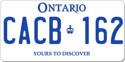 ON license plate CACB162