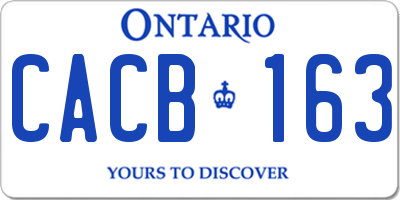 ON license plate CACB163