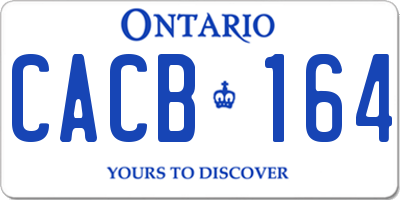 ON license plate CACB164