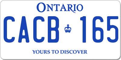 ON license plate CACB165