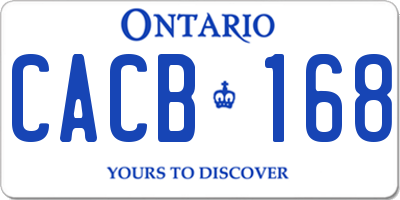 ON license plate CACB168