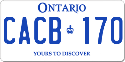 ON license plate CACB170