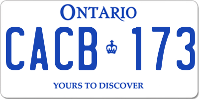 ON license plate CACB173