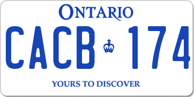 ON license plate CACB174