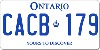 ON license plate CACB179