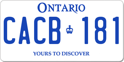 ON license plate CACB181