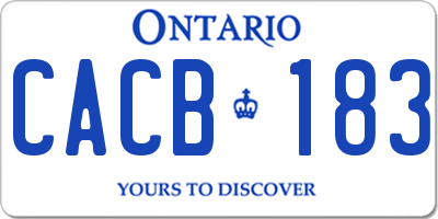 ON license plate CACB183