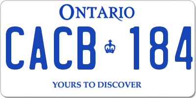 ON license plate CACB184