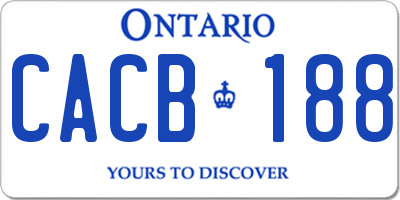 ON license plate CACB188