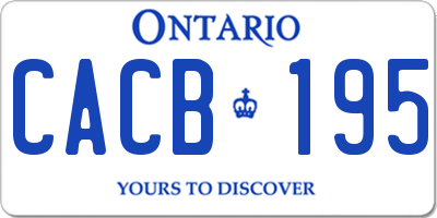 ON license plate CACB195