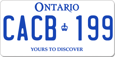 ON license plate CACB199