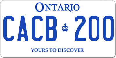 ON license plate CACB200