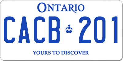 ON license plate CACB201