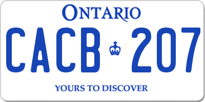 ON license plate CACB207