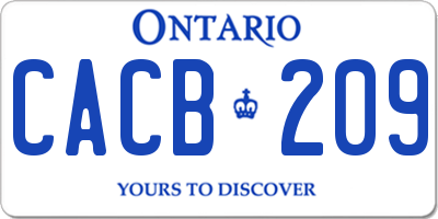 ON license plate CACB209