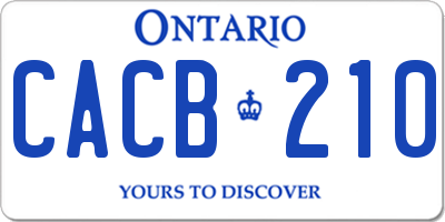 ON license plate CACB210