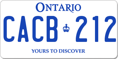 ON license plate CACB212