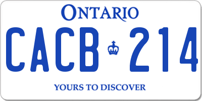 ON license plate CACB214