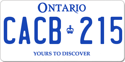 ON license plate CACB215