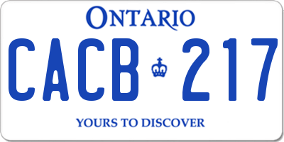 ON license plate CACB217