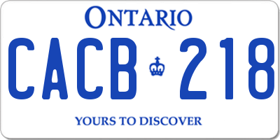 ON license plate CACB218