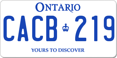 ON license plate CACB219