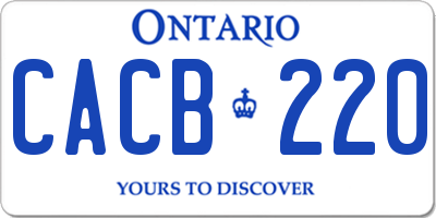 ON license plate CACB220