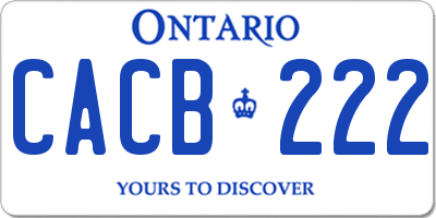 ON license plate CACB222