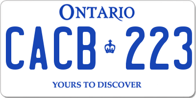 ON license plate CACB223