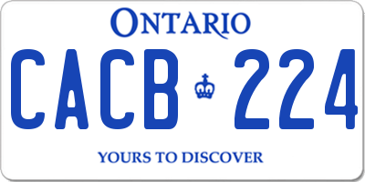 ON license plate CACB224