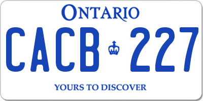 ON license plate CACB227