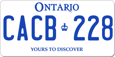 ON license plate CACB228