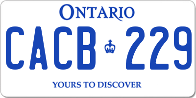 ON license plate CACB229