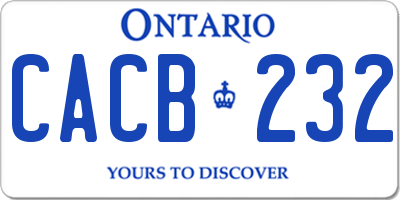 ON license plate CACB232