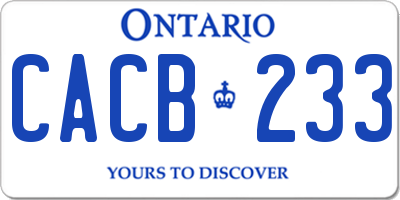 ON license plate CACB233