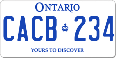 ON license plate CACB234