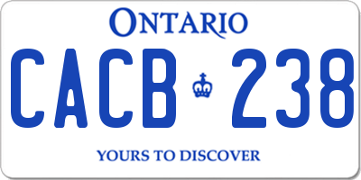 ON license plate CACB238