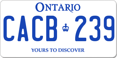 ON license plate CACB239