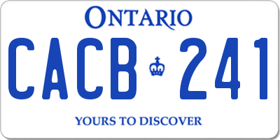 ON license plate CACB241