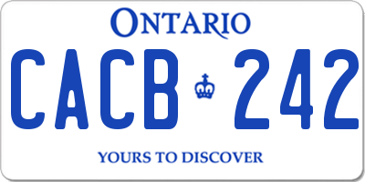 ON license plate CACB242