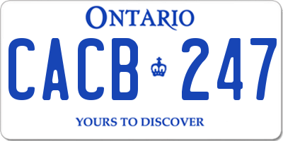 ON license plate CACB247