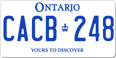 ON license plate CACB248