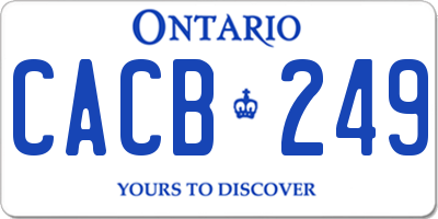 ON license plate CACB249