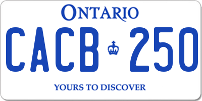 ON license plate CACB250