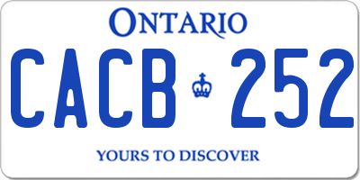 ON license plate CACB252