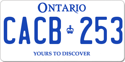 ON license plate CACB253