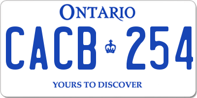 ON license plate CACB254