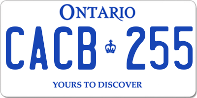 ON license plate CACB255