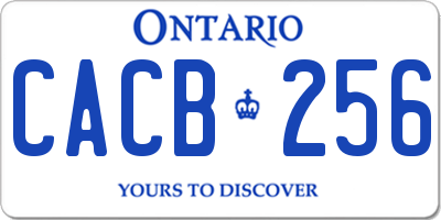 ON license plate CACB256