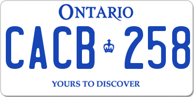 ON license plate CACB258